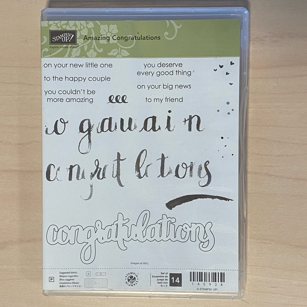 Stampin Up! Amazing Congratulations Set of 14